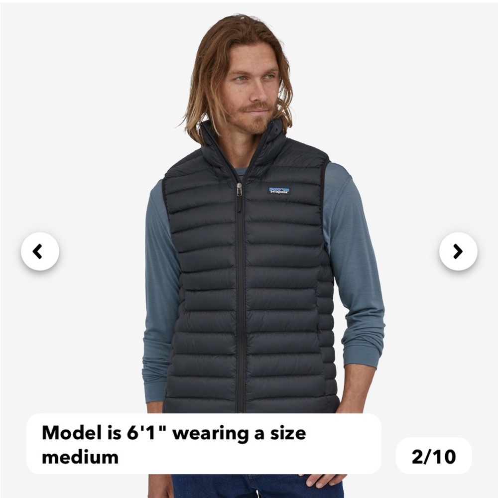 Patagonia Men's Black Quilted Down Vest